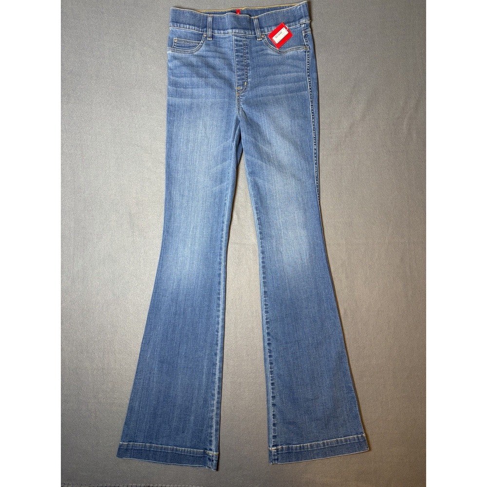 NWT Spanx Flare Pull On Stretch Jeans Vintage Indigo Women's Sz Tall Medium